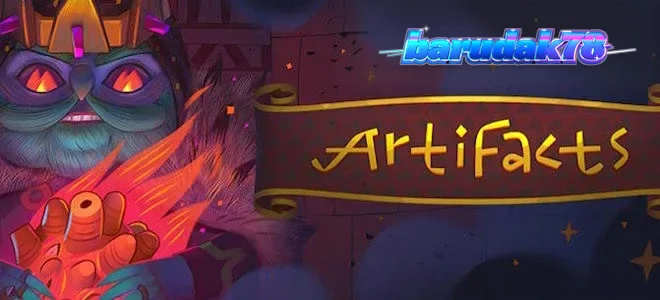 Tampilan visual slot Artifacts dengan tema petualangan arkeologi
